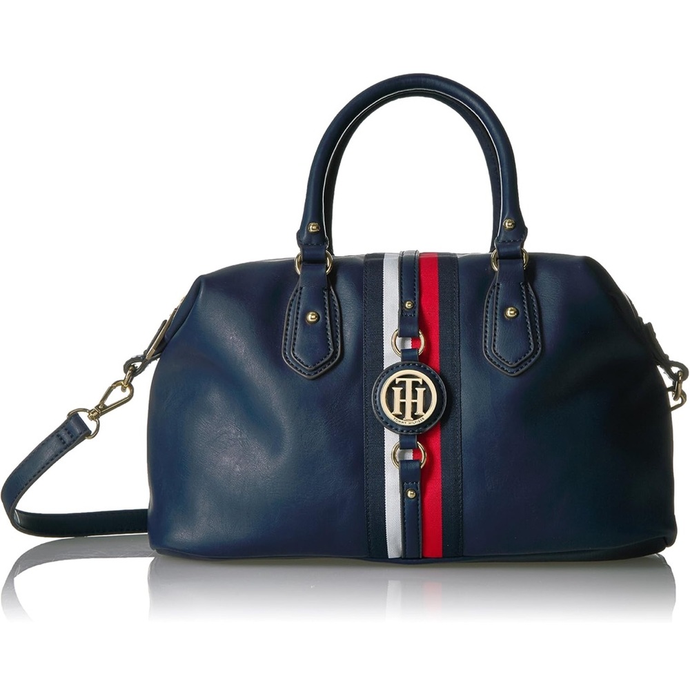 Tommy Hilfiger Blue and Red Satchel with Nautical Charm